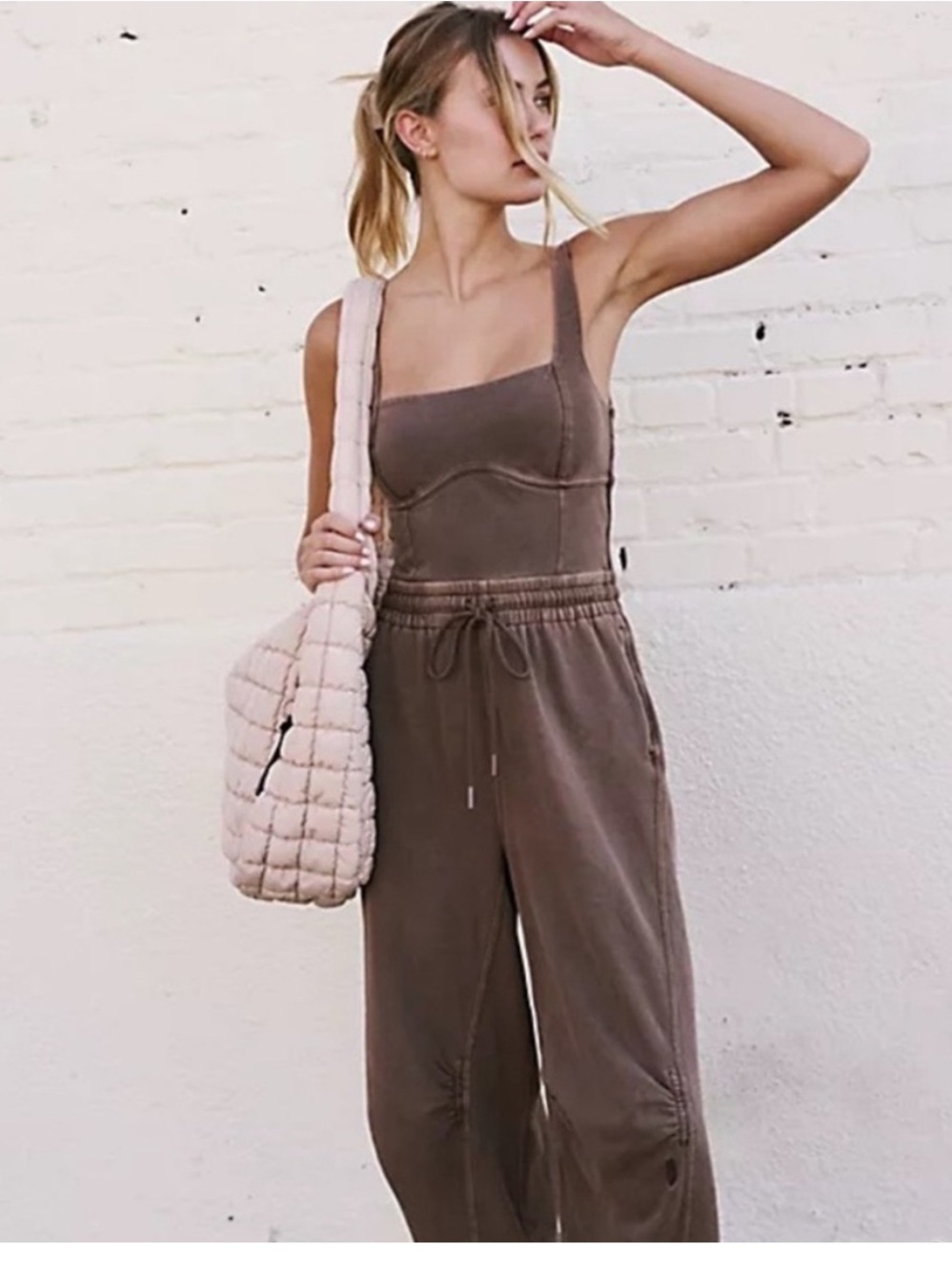 Free People Inbound Onesie size small, brown